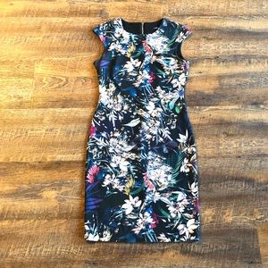 PERLA NERA • Floral Print Shift Dress • NWOT